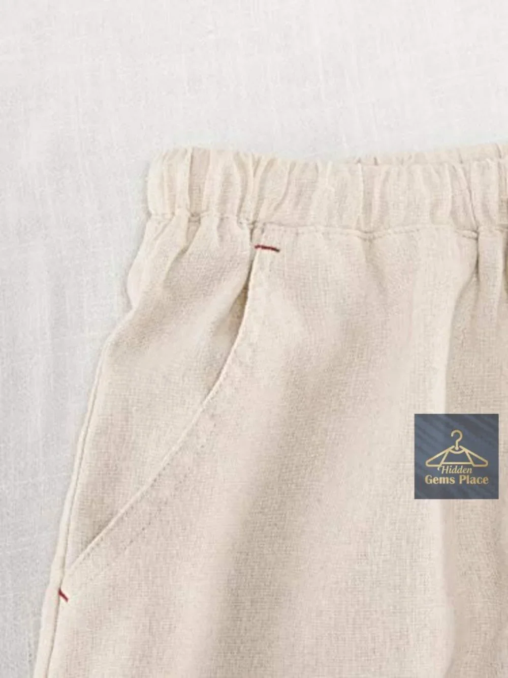 Mens Casual Elastic Waist Drawstring Pants Cotton Linen Baggy Lounge Beach